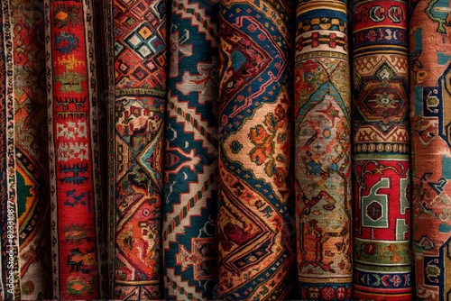 Traditional Oriental Carpets Display – Ideal for Cultural and Artistic Representations