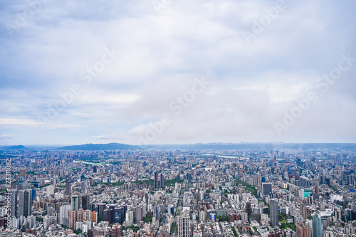 台湾台北の展望台からの都市風景