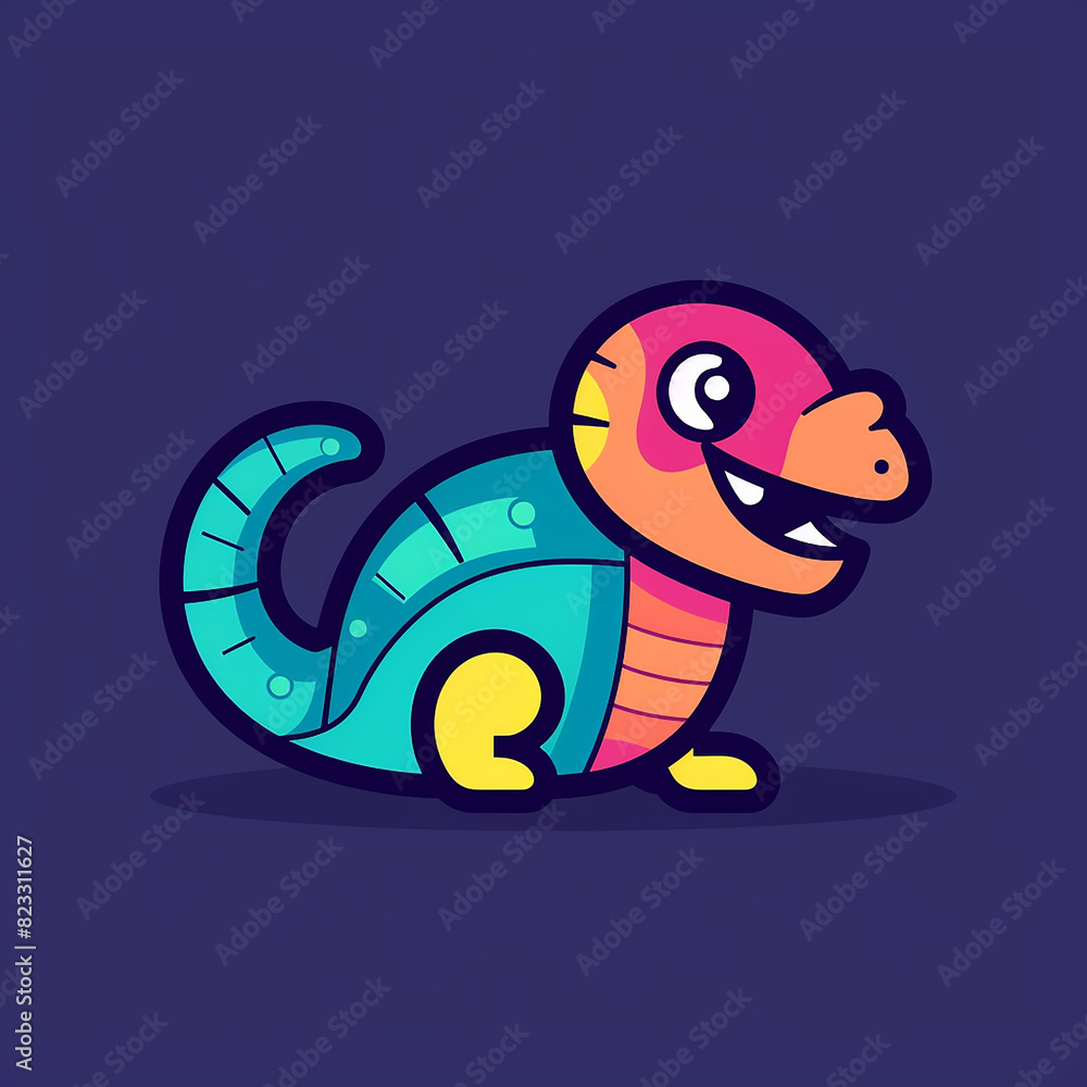 Fototapeta premium Cheerful_Chameleon_Chameleon_changing_colors_with_joy