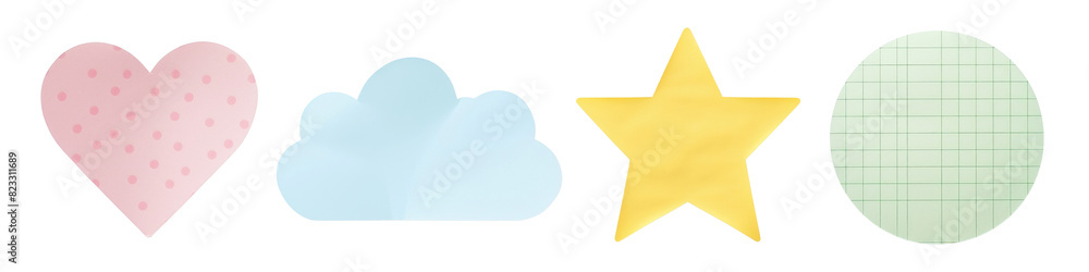 Cute shape sticky note png on transparent background Cute shape sticky note png on transparent background