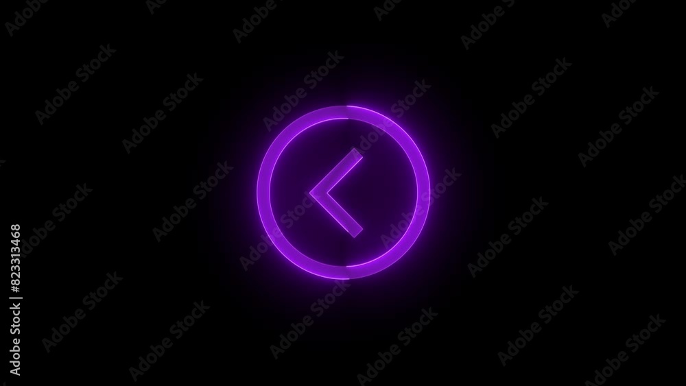 Page left arrow circle icon glowing neon purple color animation Page left arrow circle icon glowing neon purple color animation