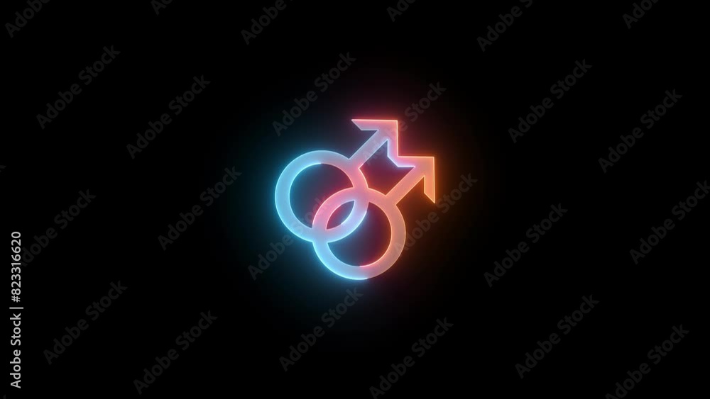 Double male sign icon brown cyan color glowing animated Double male sign icon brown cyan color glowing animated