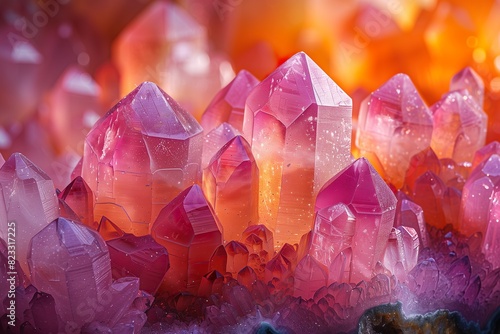 Closeup of Vibrant Pink Crystals - ai generative