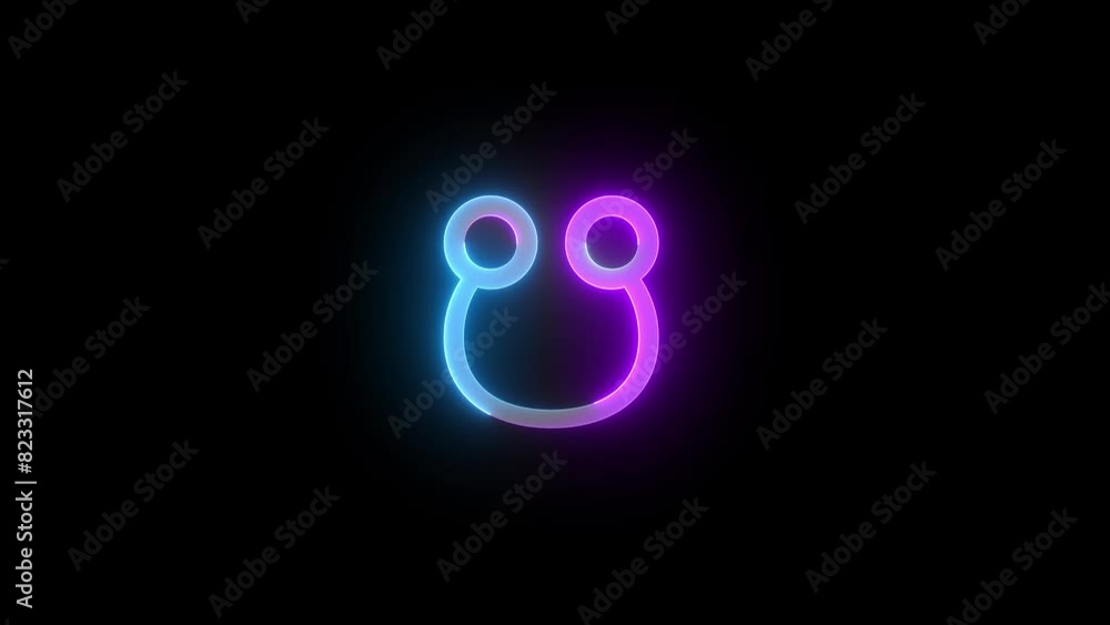 Neon descending node icon cyan purple color glowing animated Neon descending node icon cyan purple color glowing animated