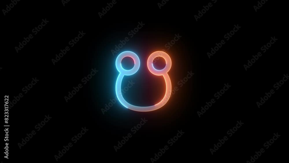 Neon descending node icon brown cyan color glowing animated Neon descending node icon brown cyan color glowing animated
