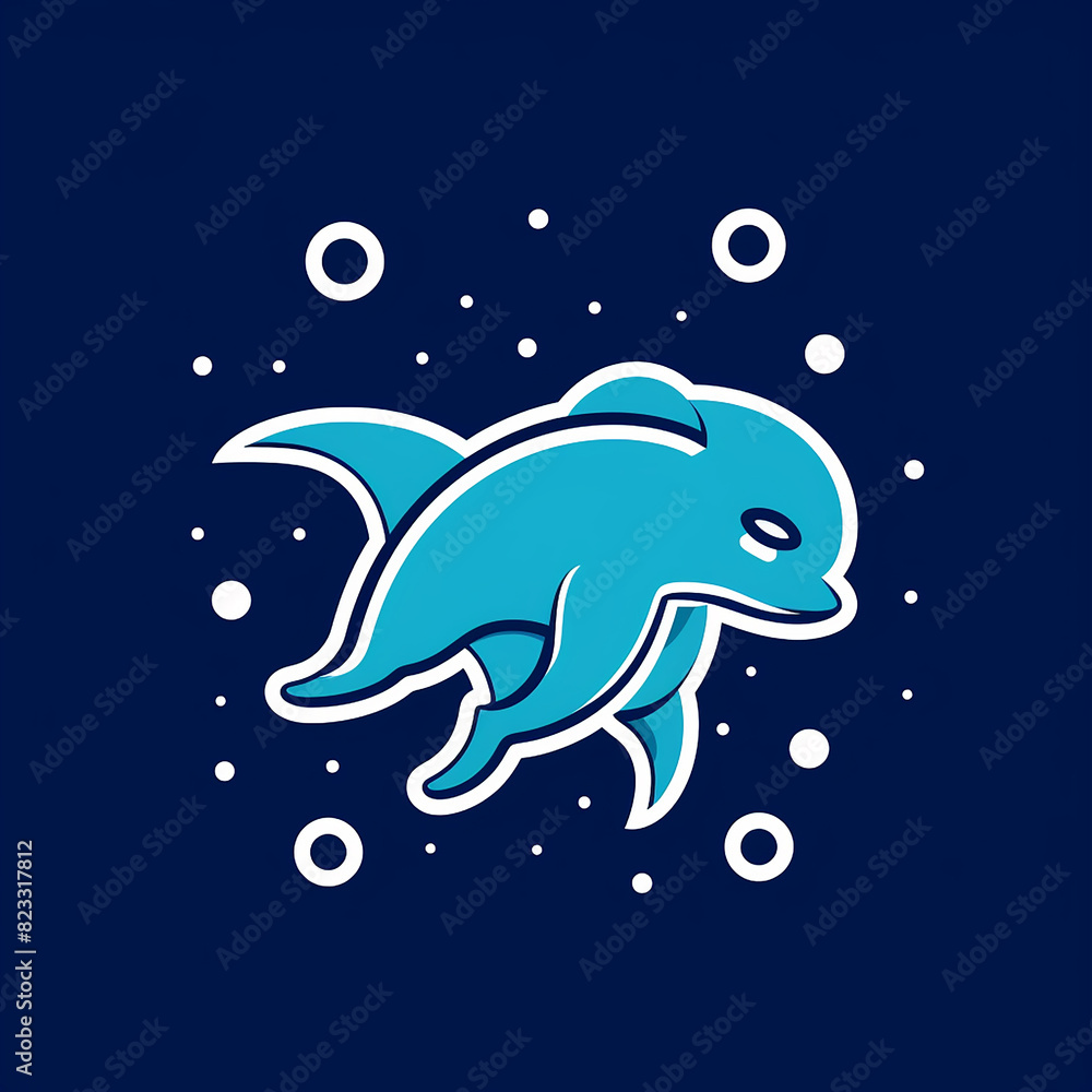 Naklejka premium Disco-Dancing_Dugong_Dugong_grooving_under_colorful