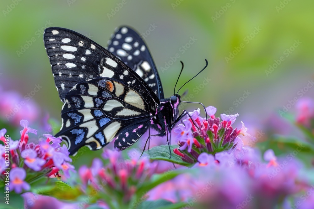 Butterfly with black and white wings Butterfly with black and white wings