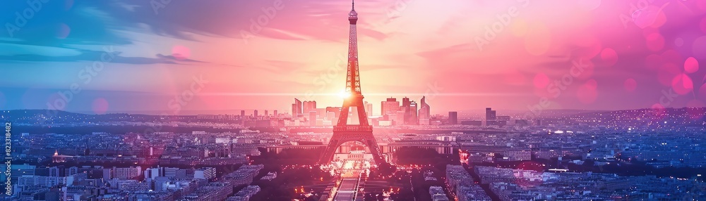 A beautiful sunset over the city of Paris