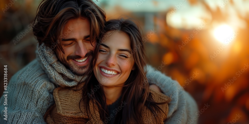 Casal sorrindo, casamento feliz e apaixonado Casal sorrindo, casamento feliz e apaixonado