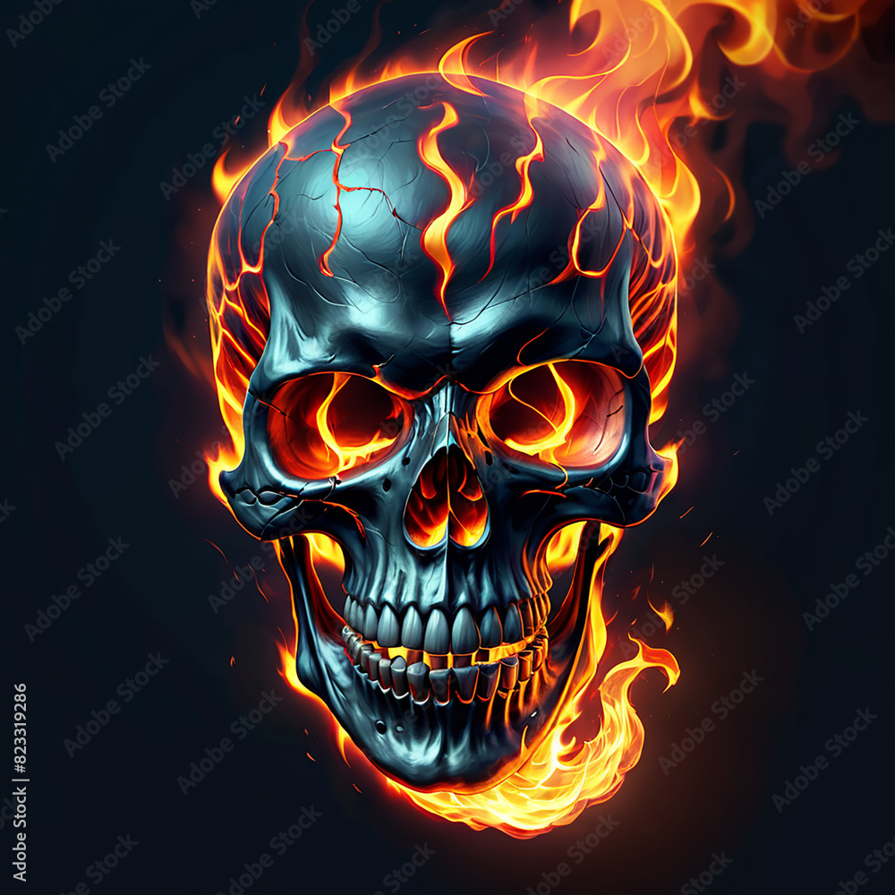skull in flames skull in flames
