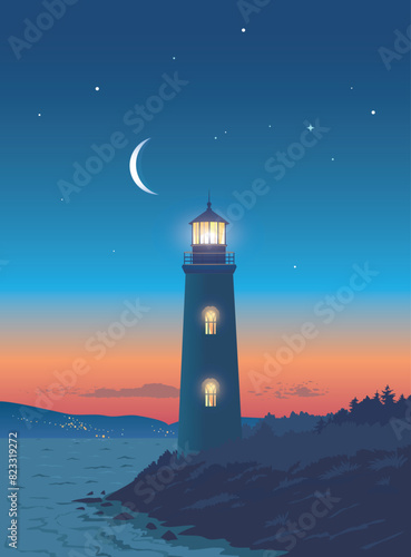 lighthouse night