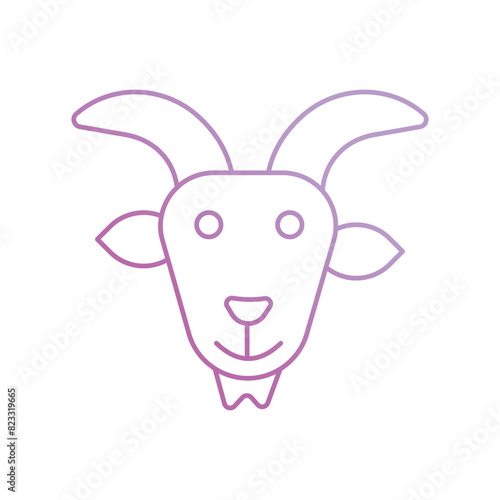 goat icon with white background vector stock illustration