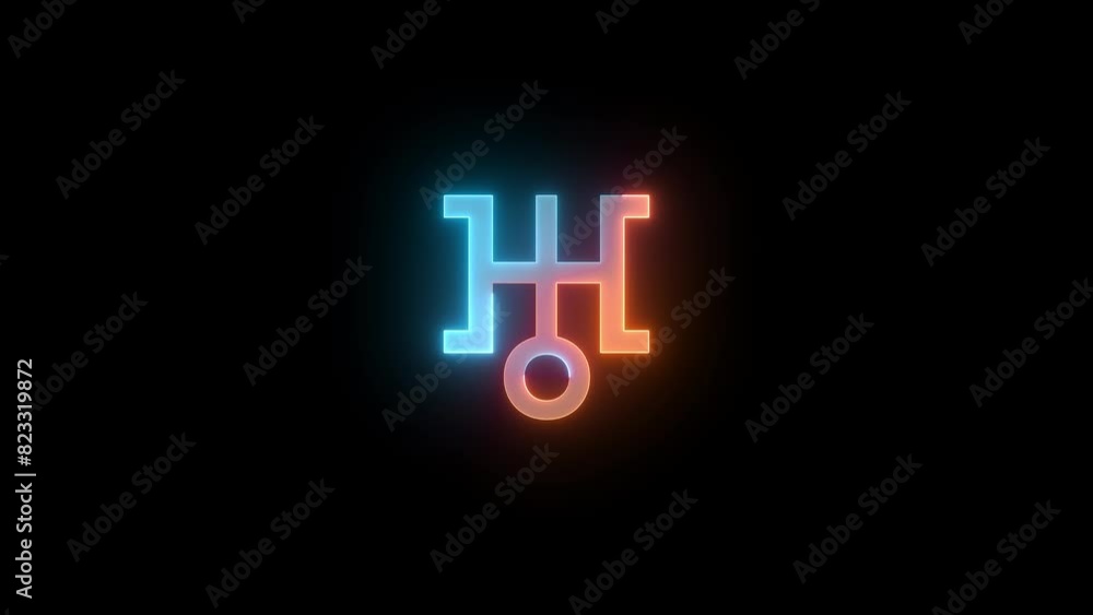 Neon uranus icon brown cyan color glowing animated black background Neon uranus icon brown cyan color glowing animated black background