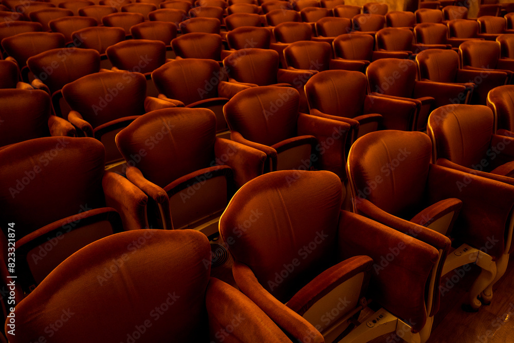 Obraz premium Venezia, Italy - May 18, 2024: interior architectural shot of Teatro la Fenice in Venice.