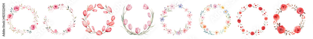 Watercolor illustration of a flowers frame png on transparent background Watercolor illustration of a flowers frame png on transparent background