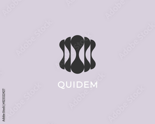 Creative logo from abstract shapes. Abstract media IT startup technology vector sign