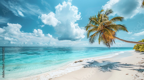 Beautiful tropical beach with white sand turquoise oce