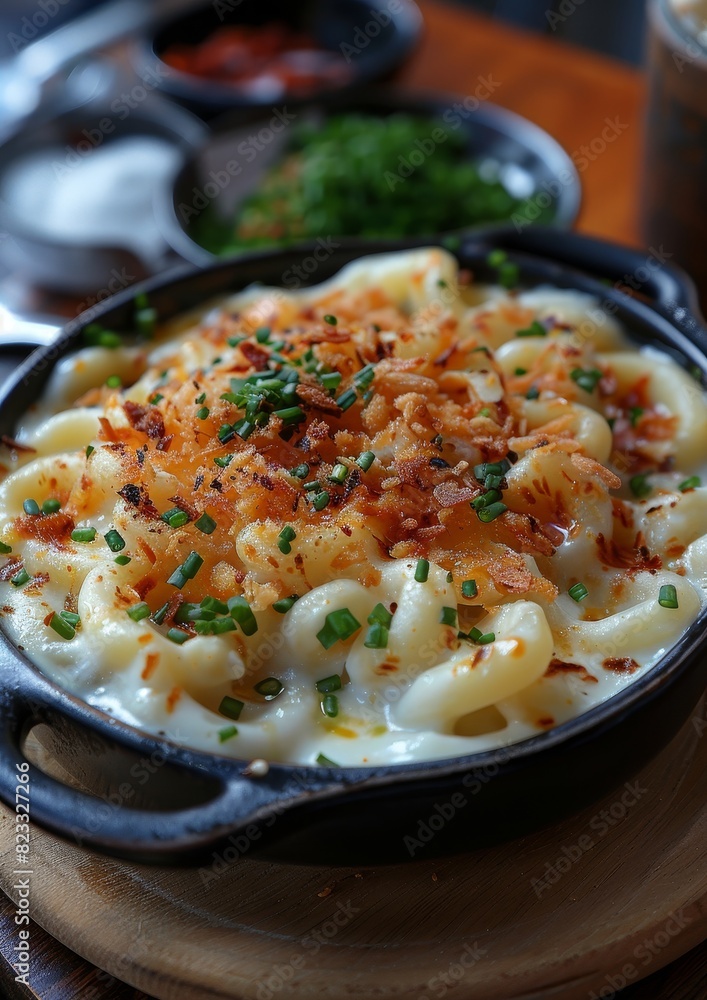 Spätzle - Soft egg noodles topped with cheese and crispy onions. Spätzle - Soft egg noodles topped with cheese and crispy onions.