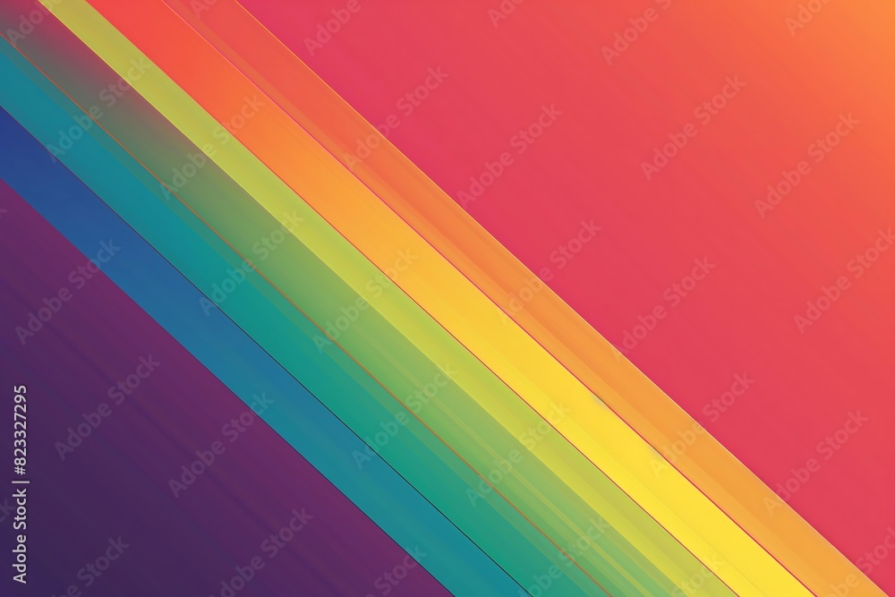 Abstract rainbow gradient with diagonal lines in vibrant shades of red, orange, yellow, green, blue, and purple, creating a dynamic and colorful visual effect - AI generated Abstract rainbow gradient with diagonal lines in vibrant shades of red, orange, yellow, green, blue, and purple, creating a dynamic and colorful visual effect - AI generated
