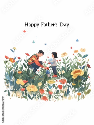 Happy Father's Day: A Special Bond with Daughter and Flowers