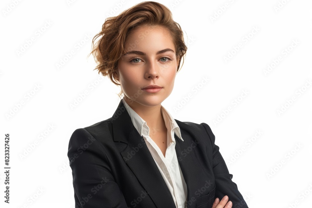 Transgender person in tailored suit, corporate office setting, professional and confident, business fashion promotion Transgender person in tailored suit, corporate office setting, professional and confident, business fashion promotion