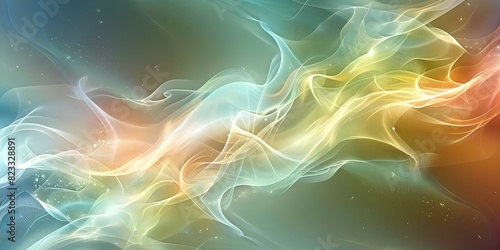 Vibrant light waves and particles create dynamic colorful energy flow background. Concept Abstract Art, Light Waves, Colorful Energy, Dynamic Flow Background, Vibrant Particles