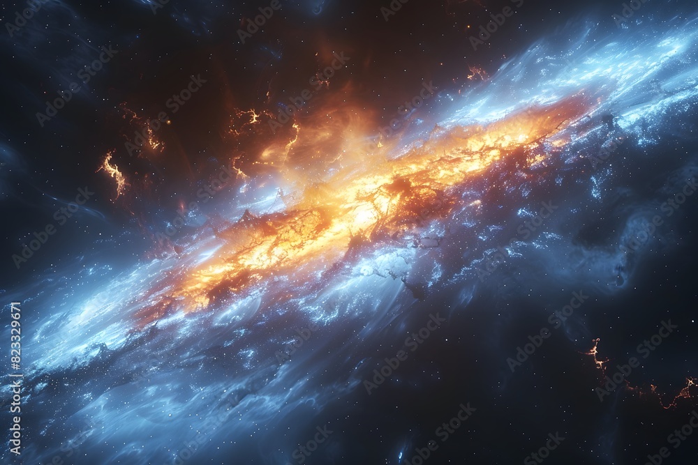 Stunning Interstellar Explosion and Galactic Collision - Sci-Fi Space Art for Posters and Prints