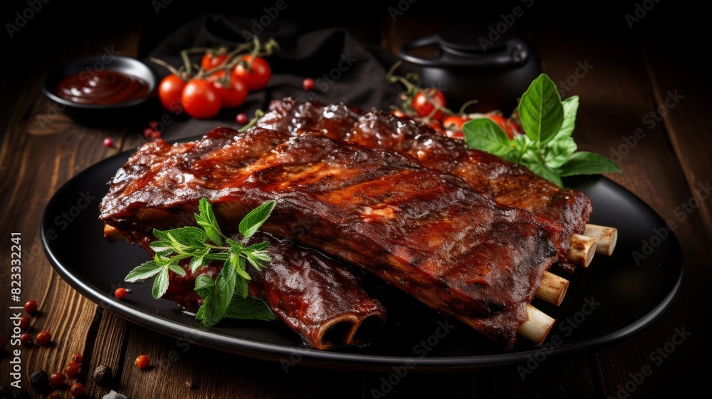 Mouthwatering BBQ ribs plate