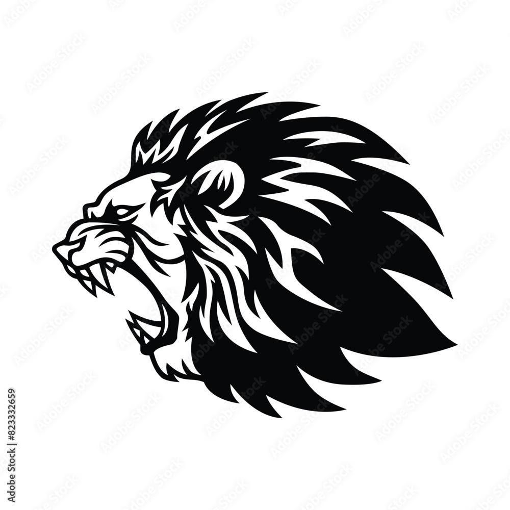 Fototapeta premium Lion head illustration lion face vector