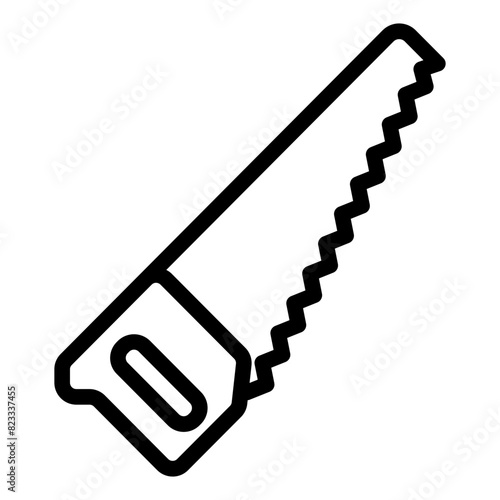 Hand Saw Icon in Line Style