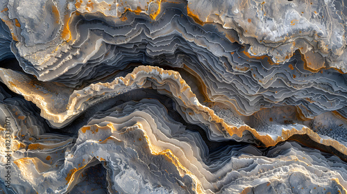 A photo featuring organic textures and fluid lines seen from above, resembling an abstract painting on a grand scale. Highlighting the organic flow and rhythm of the forms, while surrounded by undulat