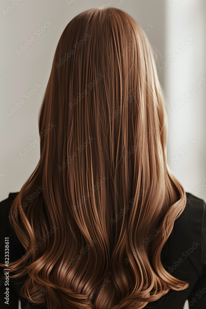 Portrait of a beautiful girl with luxurious long hair. Back view Portrait of a beautiful girl with luxurious long hair. Back view