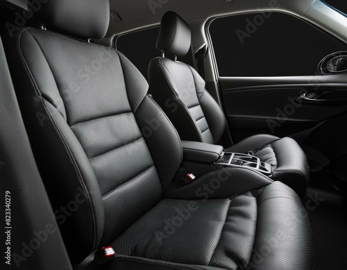 car seat set 3d chair automobile leather rendering vehicle modern interior comfortable sport sofa black headrest comfort ornate dark elegance luxury © Nolan