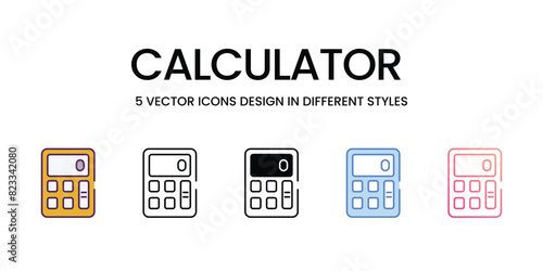 Calculator  Icons different style vector stock illustration