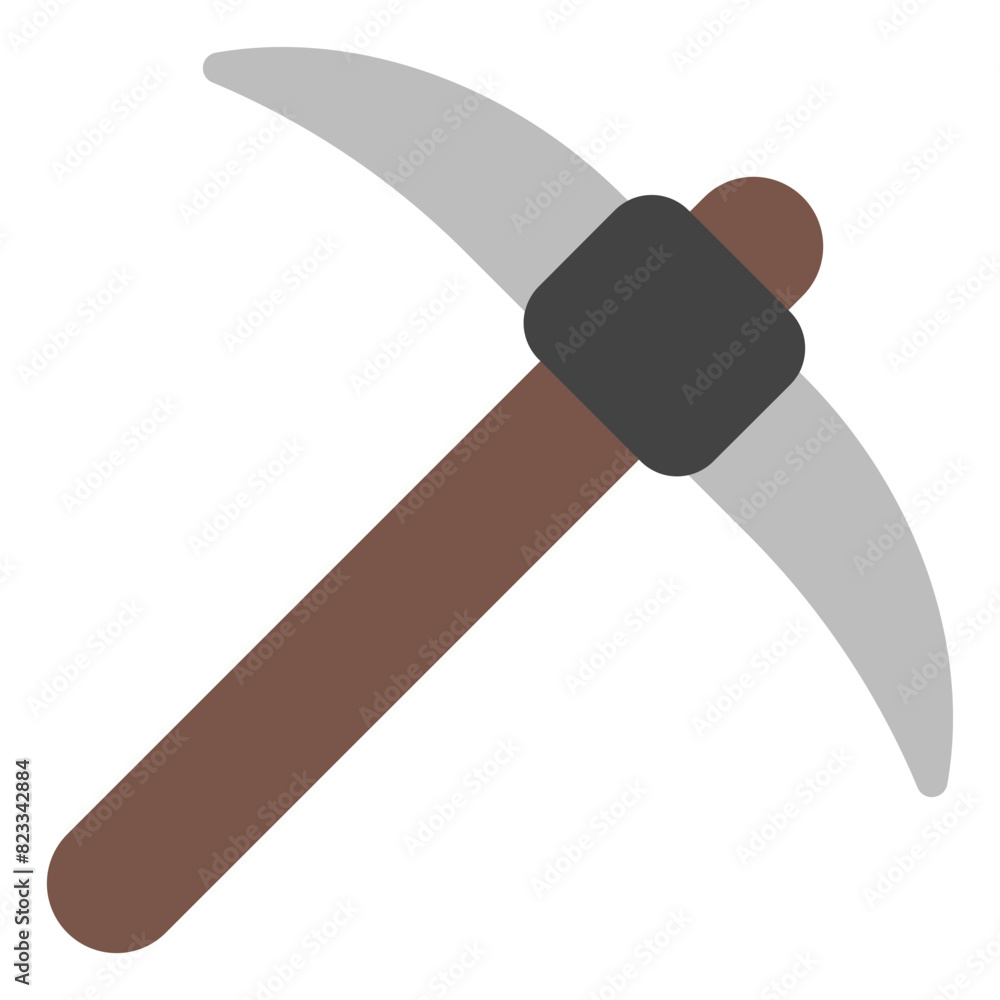 Pickaxe Icon in Flat Style Pickaxe Icon in Flat Style