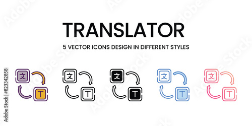 Translator  Icons different style vector stock illustration