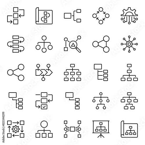 Outline icons set for Workflow.