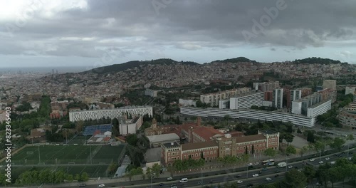 Drone view of Barcelona, Horta district.  photo