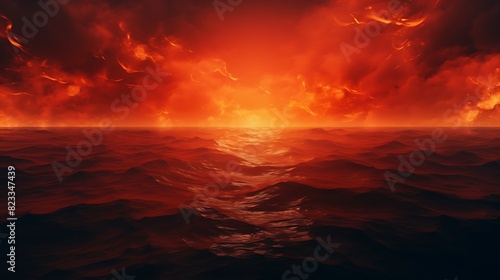 Abstract background - Fiery red sunrise