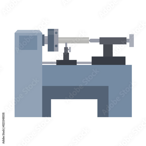 Lathe. Factory, vector illustration