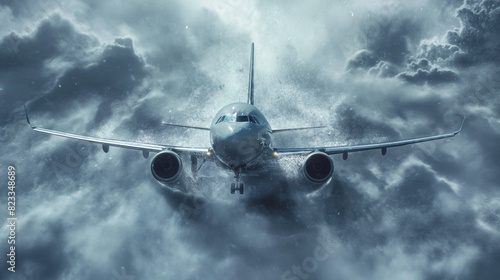 An airplane in turbulence