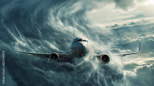 An airplane in turbulence photo
