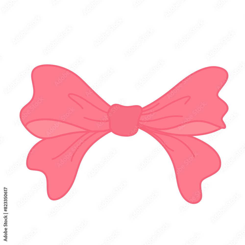Pink bow line illustration Pink bow line illustration