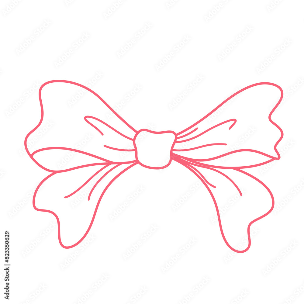 Pink bow line illustration