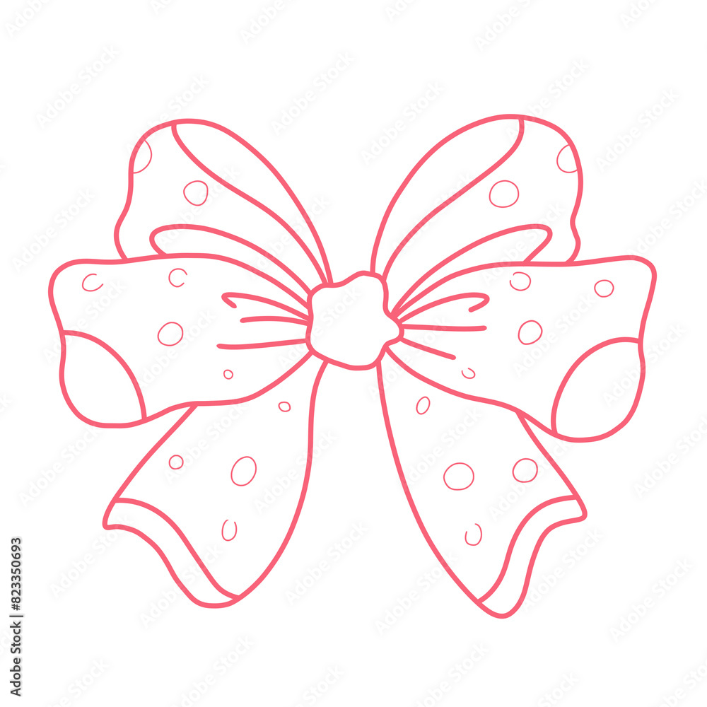 Pink bow line illustration Pink bow line illustration