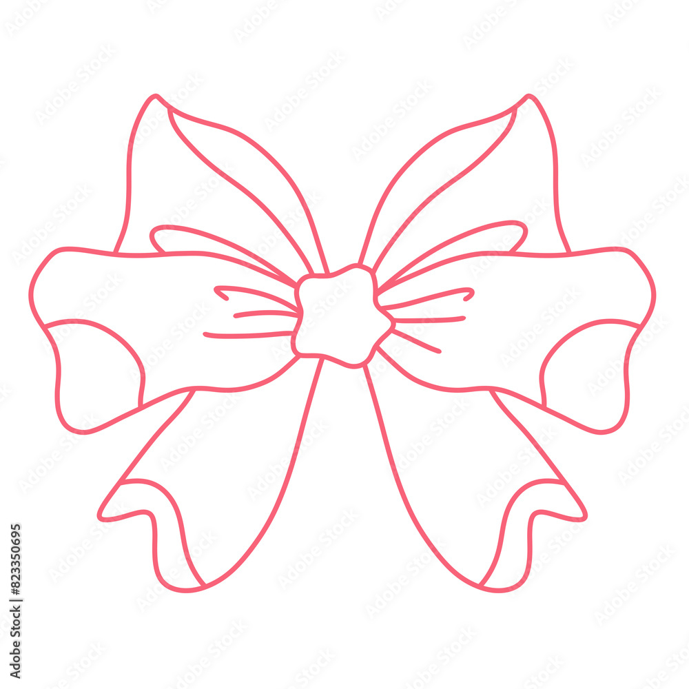 Pink bow line illustration Pink bow line illustration