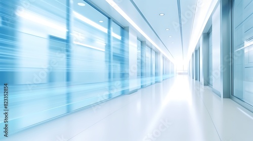 Abstract blur luxury hospital hall,Blur clinic corridor interior background with defocused effect,Healthcare and medical concept