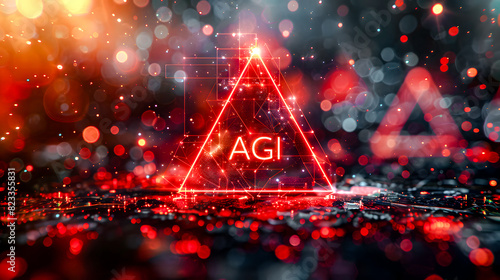 High-Tech Innovation Detailed Mechanical Design Forming the Letters AGI, Symbolizing Advanced Artificial General Intelligence Technology and Future Connectivity Beyond the Limits Wallpaper Digital Art