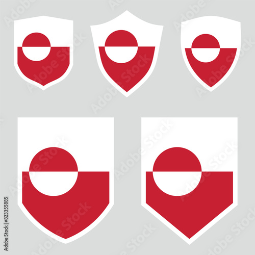 Greenland Flag Set shield frame