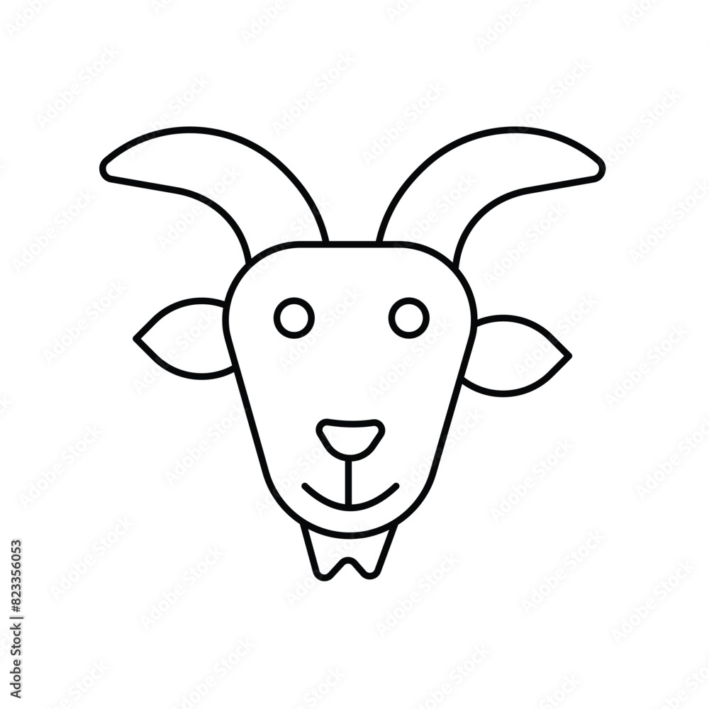 goat icon with white background vector stock illustration goat icon with white background vector stock illustration